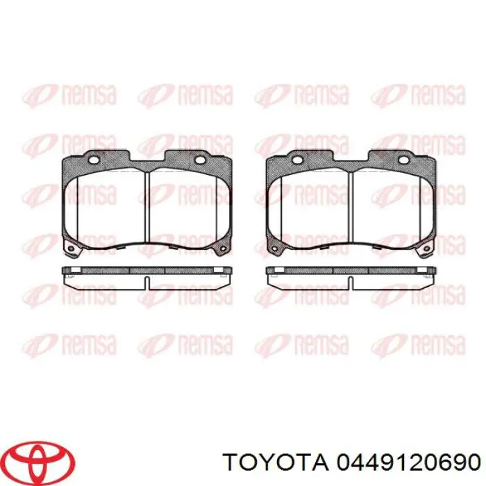 0449120690 Toyota pastillas de freno delanteras