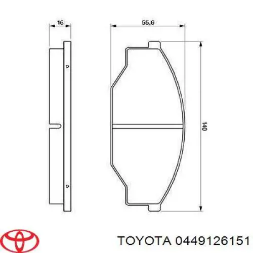 0449126151 Toyota pastillas de freno delanteras