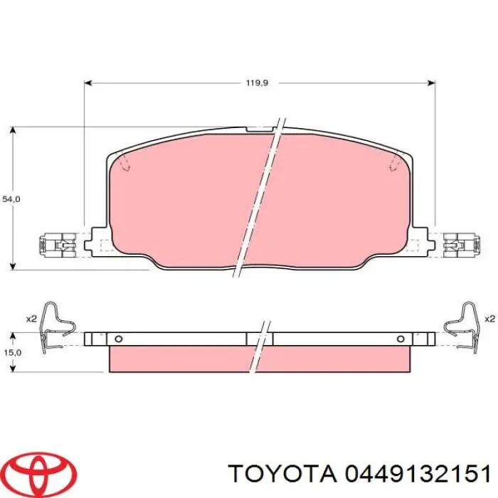 0449132151 Toyota pastillas de freno delanteras