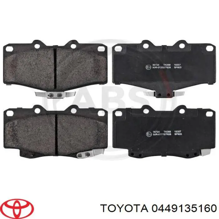 0449135160 Toyota pastillas de freno delanteras