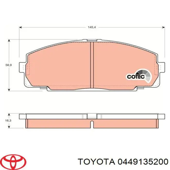 0449135200 Toyota pastillas de freno delanteras