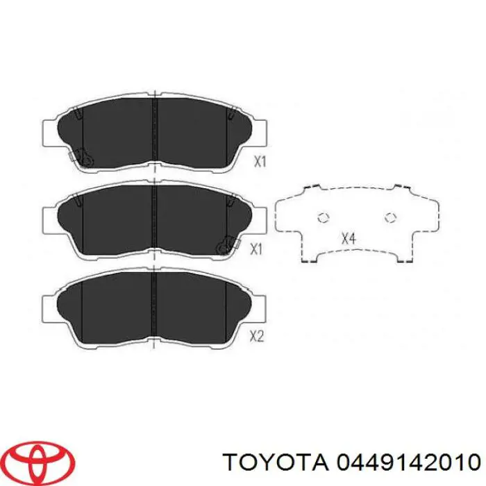 0449142010 Toyota pastillas de freno delanteras