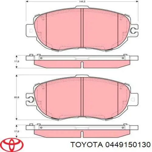 0449150130 Toyota pastillas de freno delanteras