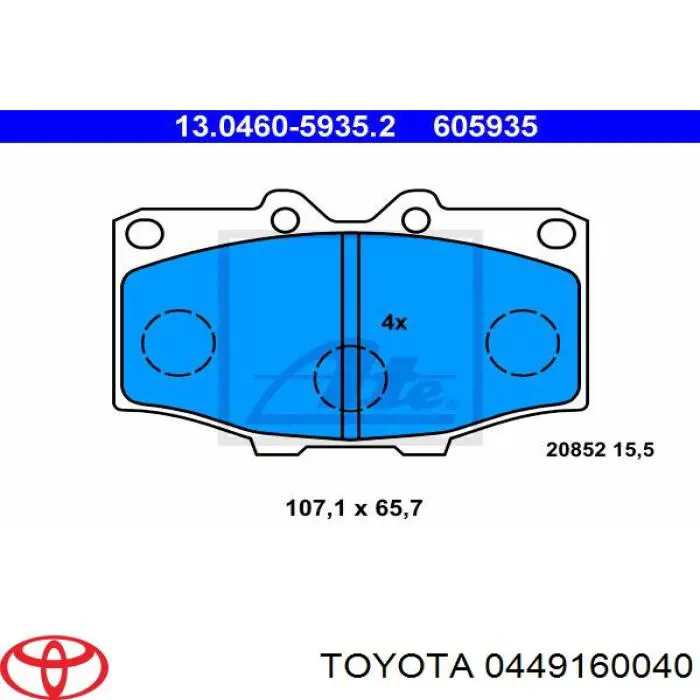 0449160040 Toyota pastillas de freno delanteras