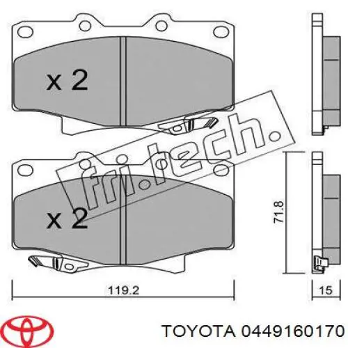 0449160170 Toyota pastillas de freno delanteras