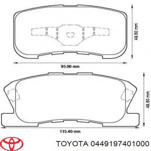 0449197401000 Toyota pastillas de freno delanteras