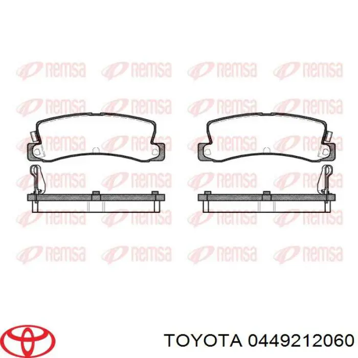 0449212060 Toyota pastillas de freno traseras