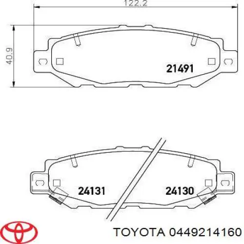 0449214160 Toyota pastillas de freno traseras