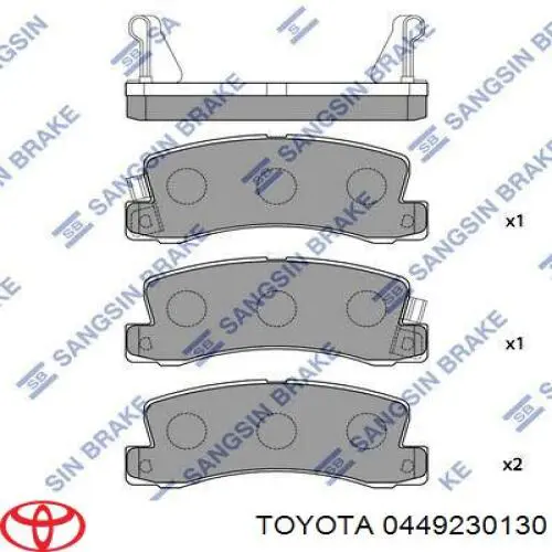 0449230130 Toyota pastillas de freno traseras