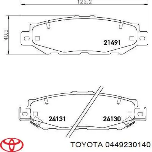 0449230140 Toyota pastillas de freno traseras