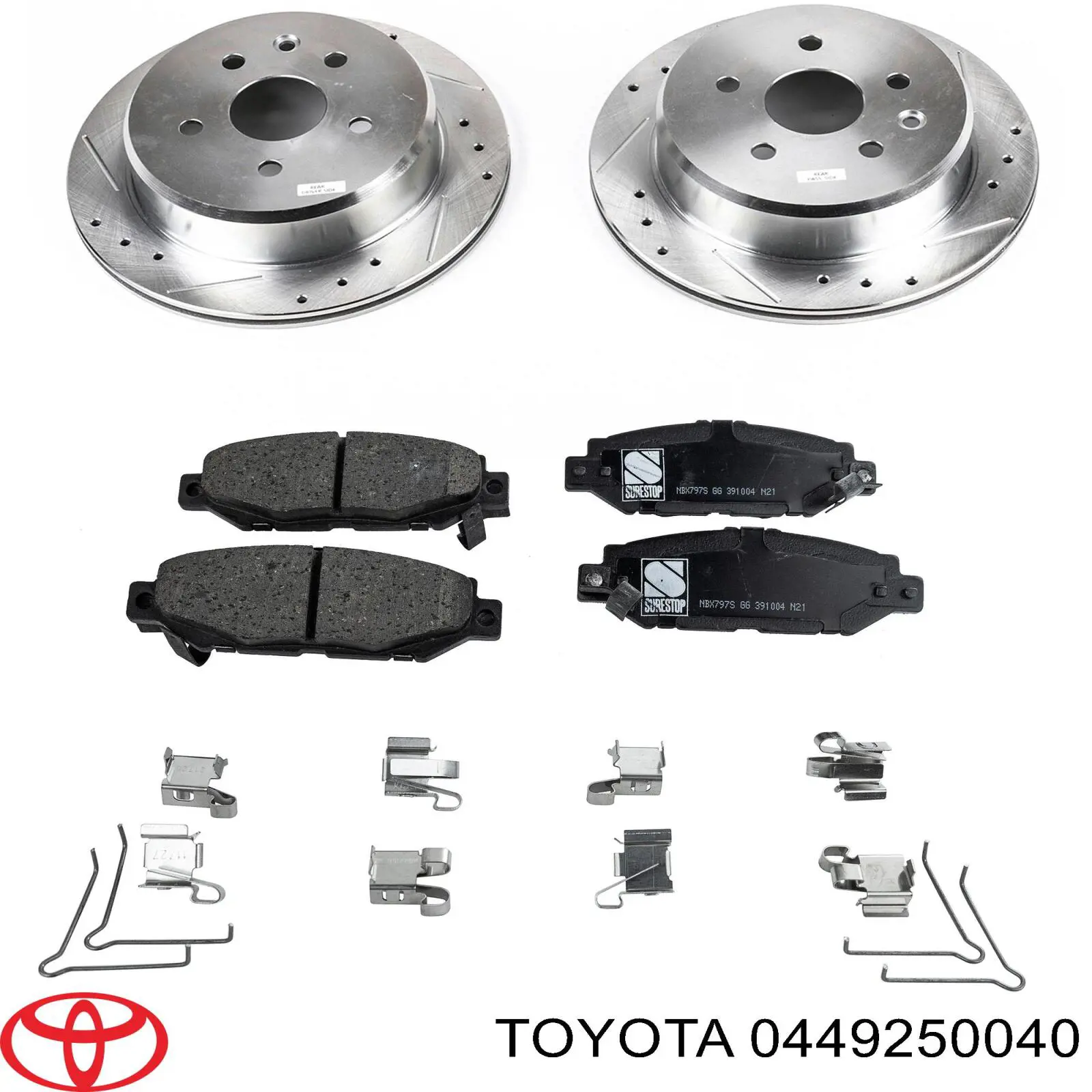 0449250040 Toyota pastillas de freno traseras