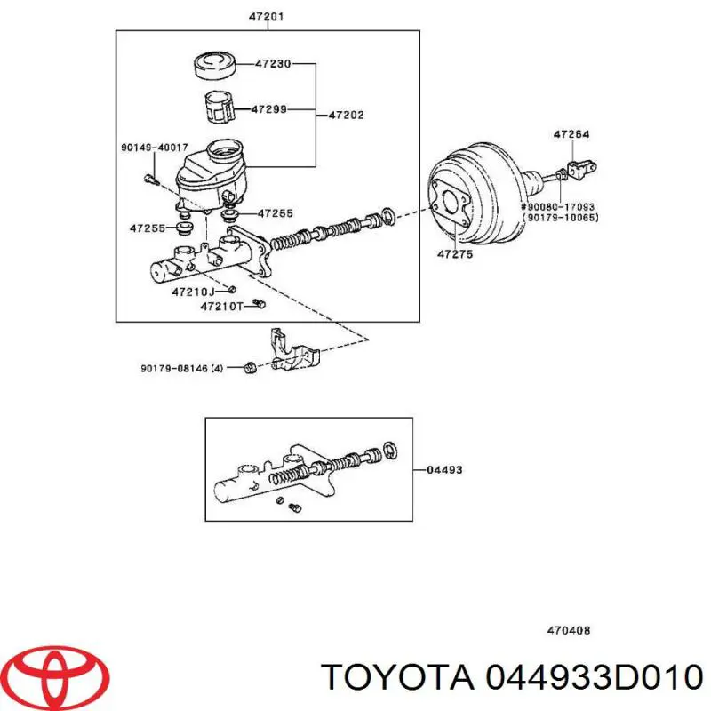  Juego de reparación, cilindro de freno principal para Toyota Hiace 4 