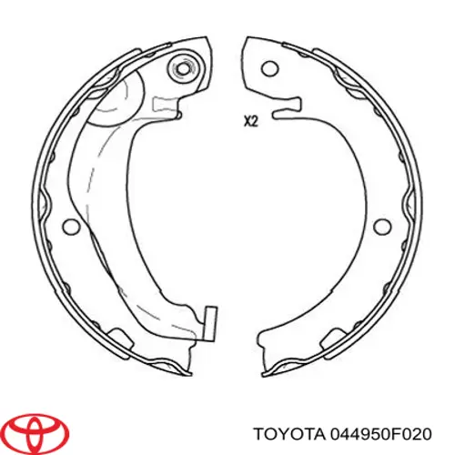 044950F020 Toyota juego de zapatas de frenos, freno de estacionamiento