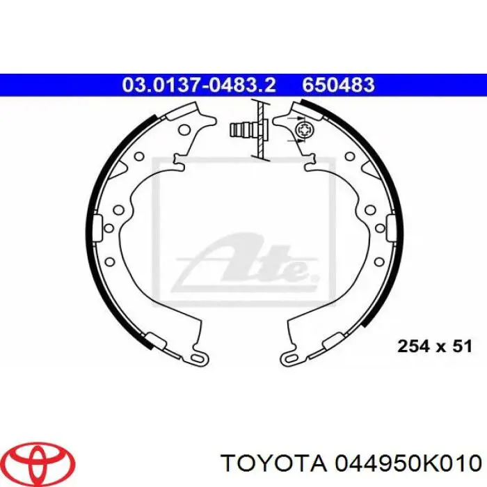 044950K010 Toyota zapatas de frenos de tambor traseras