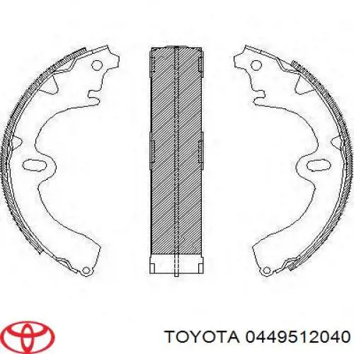 0449512040 Toyota zapatas de frenos de tambor traseras