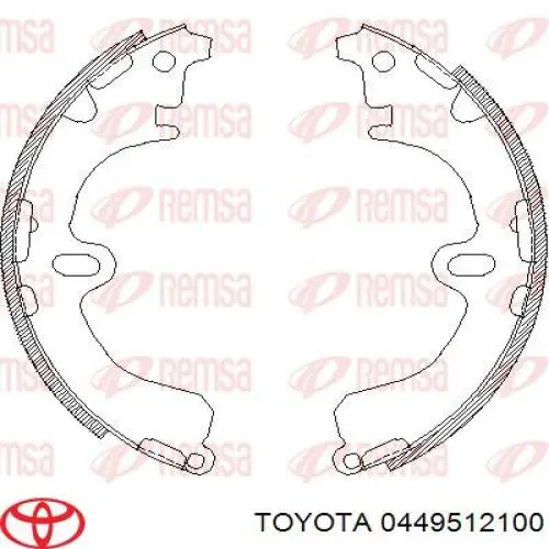 0449720091 Toyota zapatas de frenos de tambor traseras