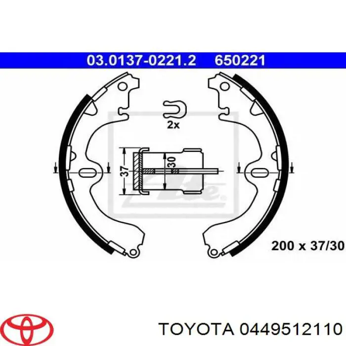 0449512110 Toyota zapatas de frenos de tambor traseras