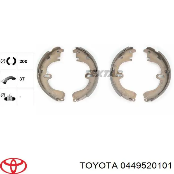 0449520101 Toyota zapatas de frenos de tambor traseras