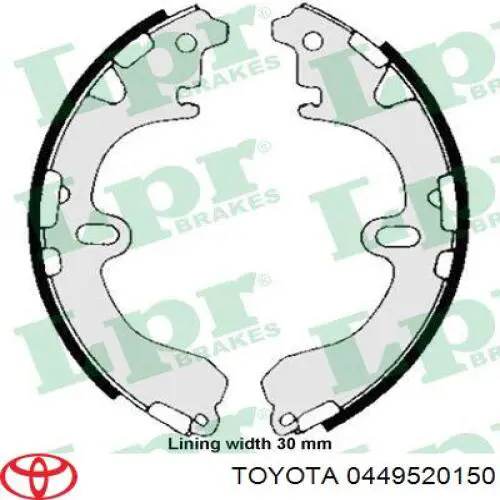 0449520150 Toyota zapatas de frenos de tambor traseras