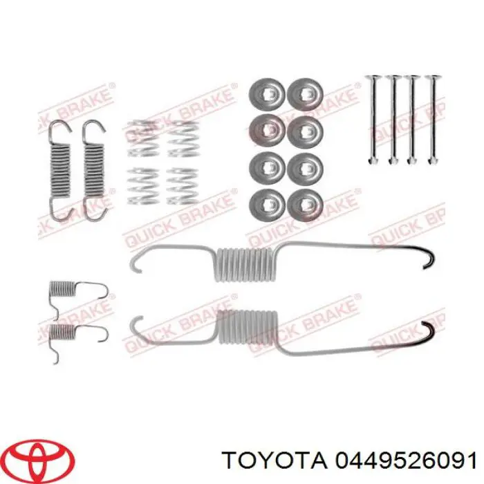 0449526091 Toyota zapatas de frenos de tambor traseras