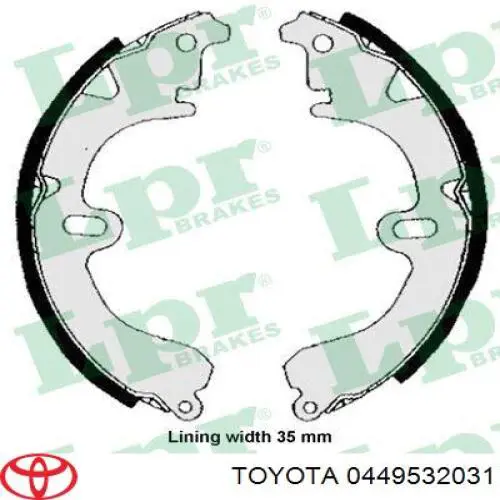 0449532031 Toyota zapatas de frenos de tambor traseras