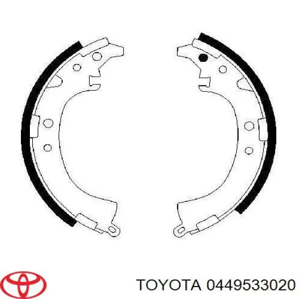 0449533020 Toyota zapatas de frenos de tambor traseras