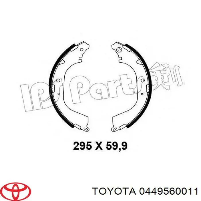 0449560011 Toyota zapatas de frenos de tambor traseras