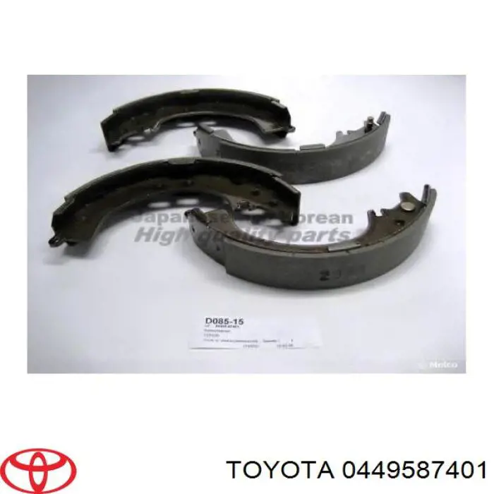 0449587401 Toyota zapatas de frenos de tambor traseras