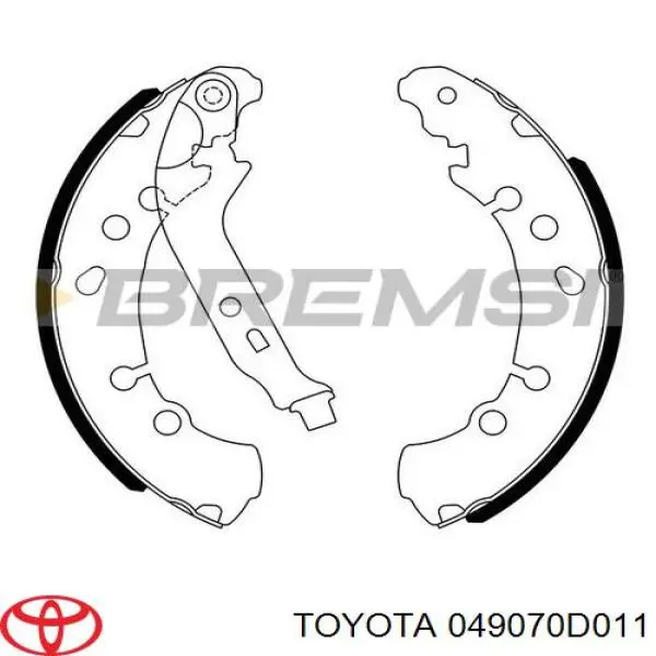 049070D010 Toyota juego de zapatas de frenos de tambor, con cilindros, completo