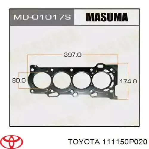 111150P020 Toyota junta de culata derecha