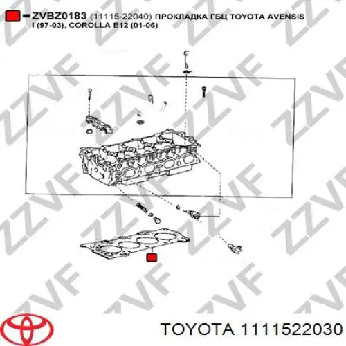 1111522030 Toyota junta de culata