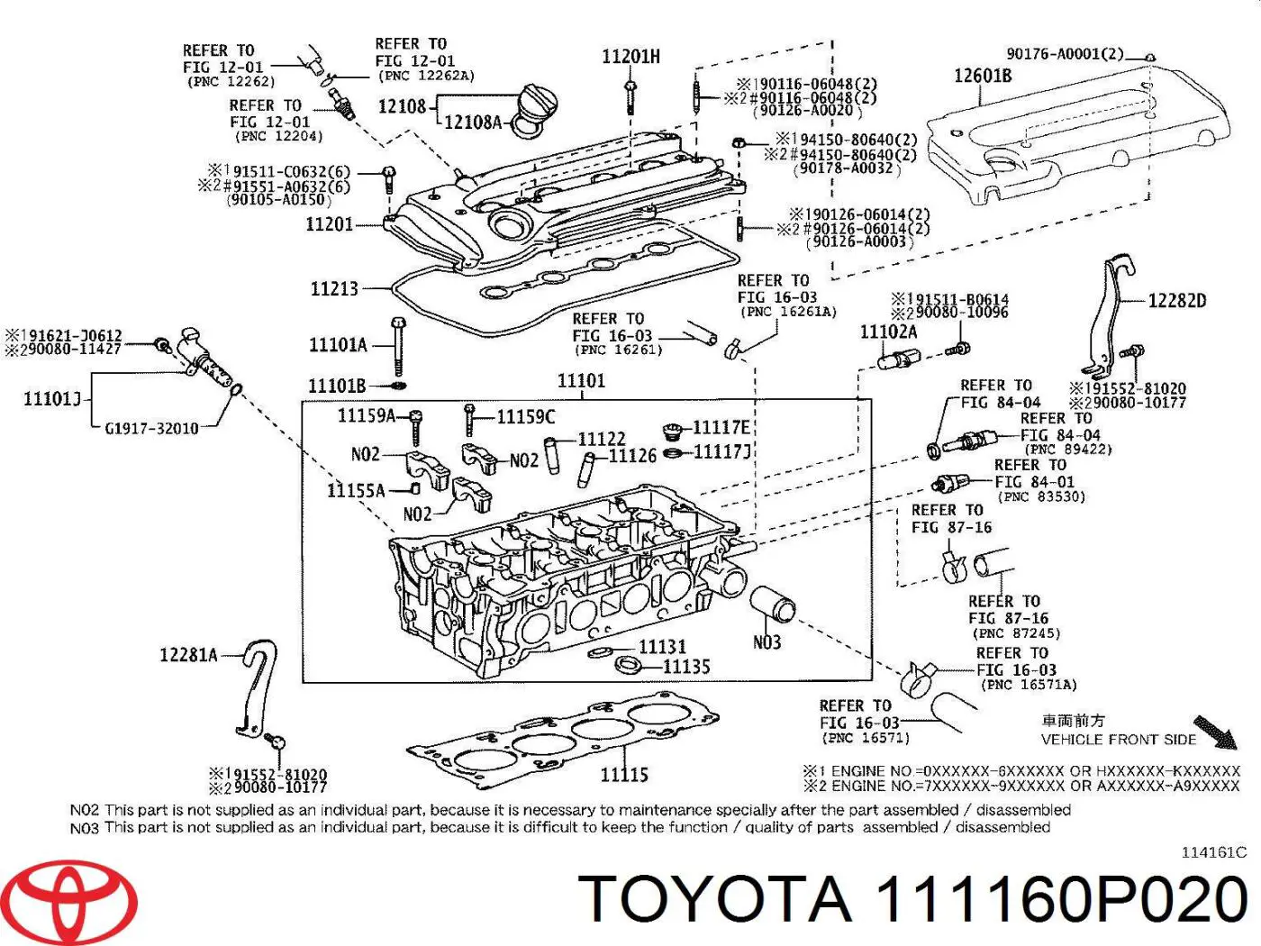 111160P020 Toyota junta de culata izquierda