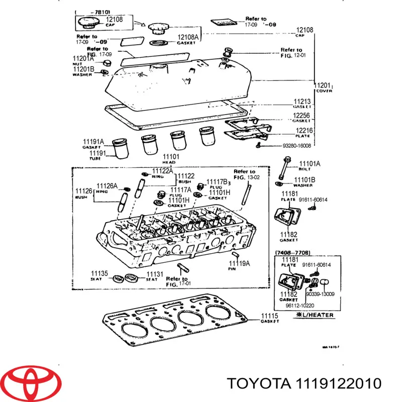  Vasito recubridor de bujía de encendido para Toyota Hilux N