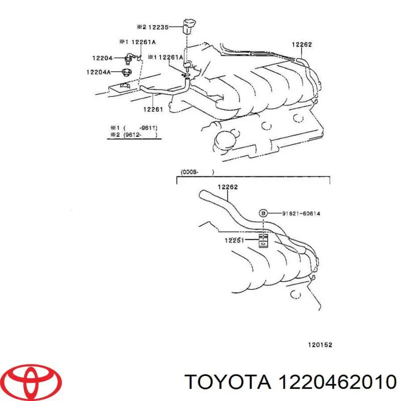  Válvula, ventilaciuón cárter para Toyota Land Cruiser J9