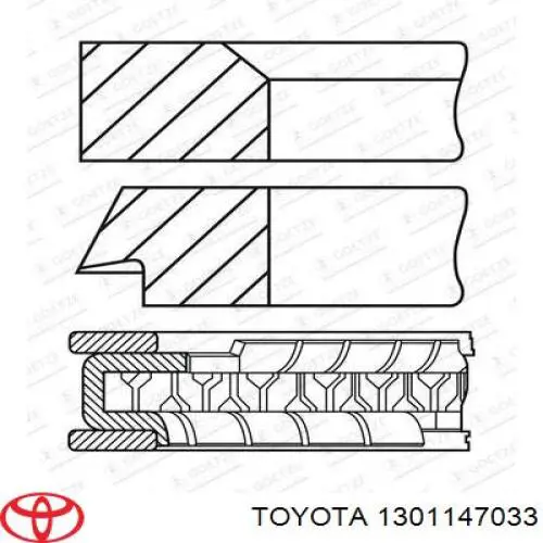 1301147033 Toyota juego de aros de pistón, motor, std