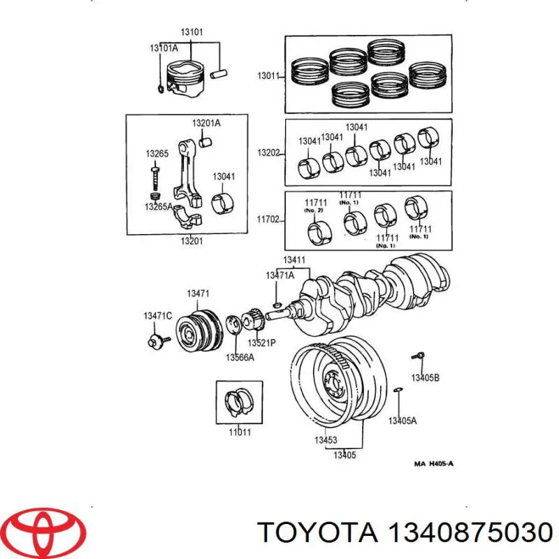 1340875030 Toyota polea, cigüeñal