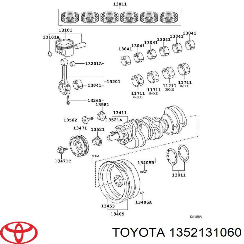  Rueda dentada, cigüeñal para Toyota Land Cruiser J12