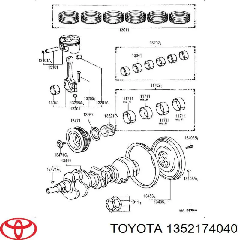  Rueda dentada, cigüeñal para Toyota RAV4 1 