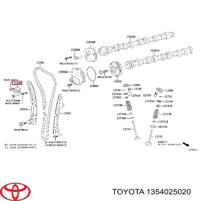  Tensor, cadena de distribución para Toyota C-HR X10