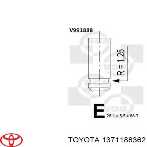 1371188362 Toyota válvula de admisión