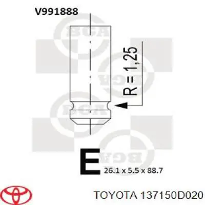  Válvula de escape para Toyota Matrix 