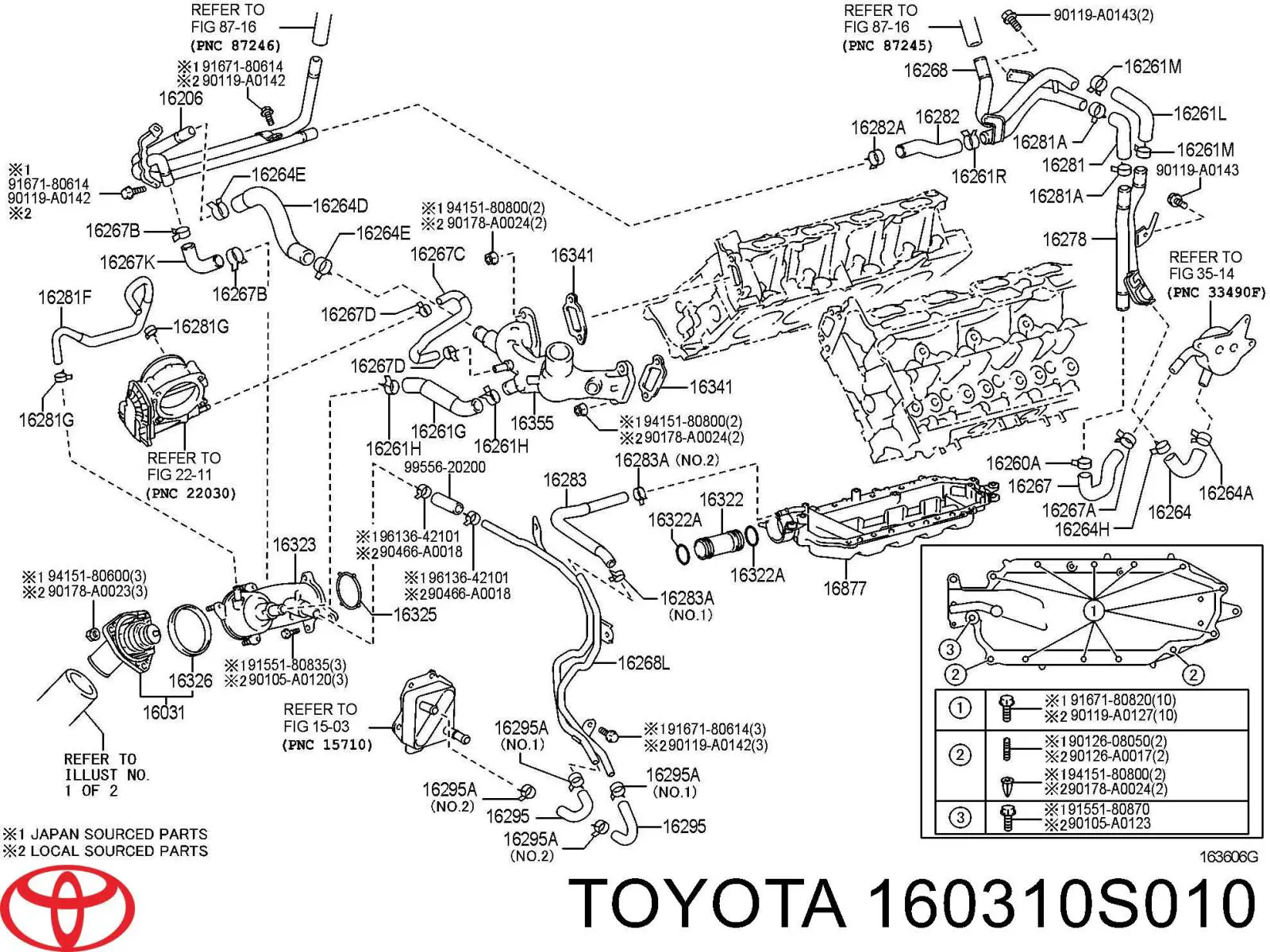 160310S010 Toyota termostato, refrigerante