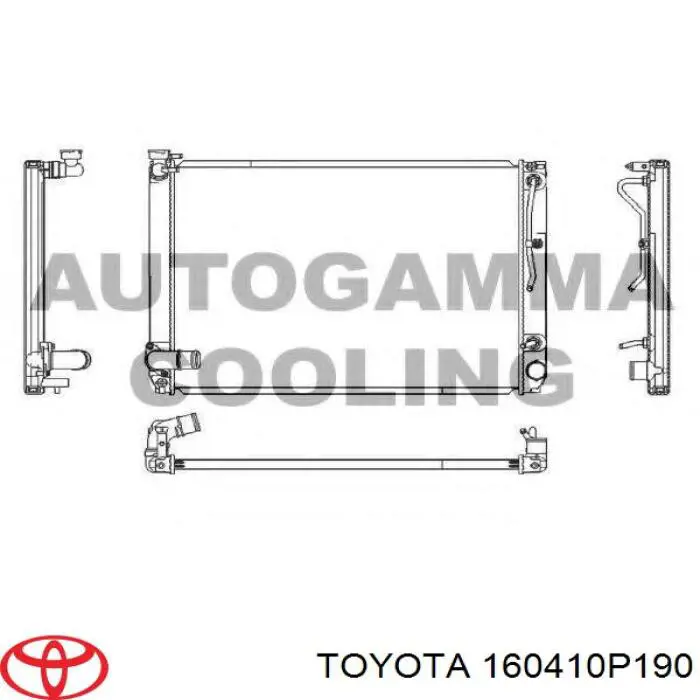 160410P190 Toyota radiador refrigeración del motor