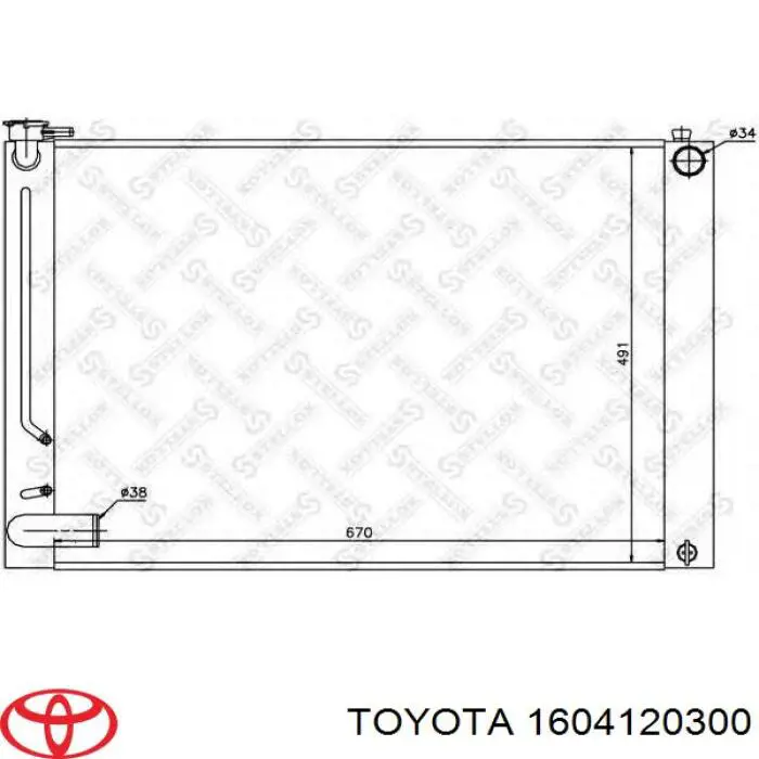 1604120300 Toyota radiador refrigeración del motor