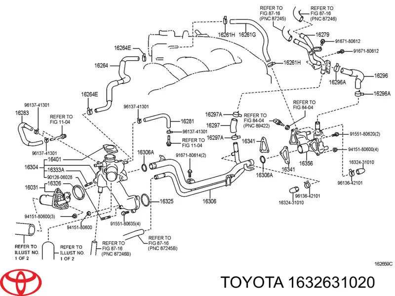 1632631010 Toyota junta, termostato