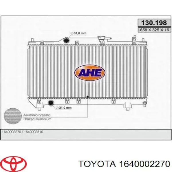 1640002270 Toyota radiador refrigeración del motor