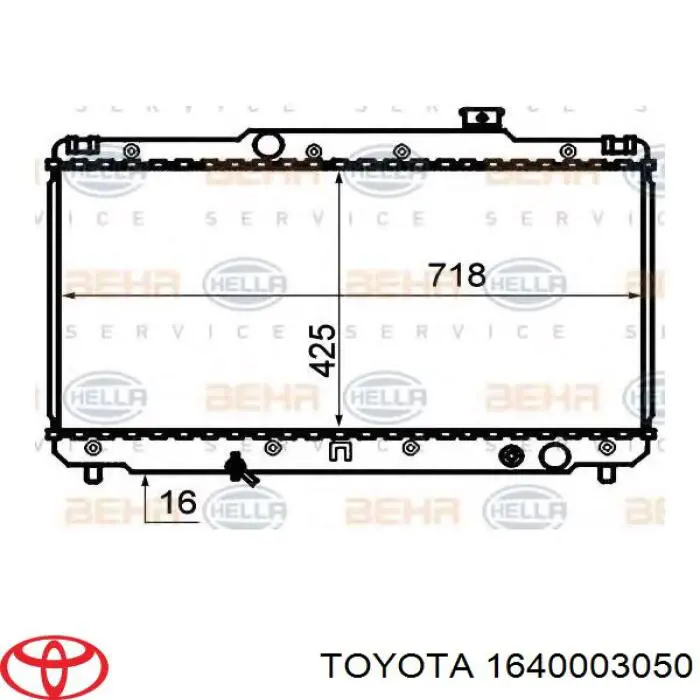 1640003050 Toyota radiador refrigeración del motor