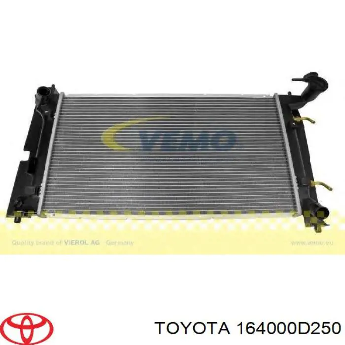 164000D250 Toyota radiador refrigeración del motor