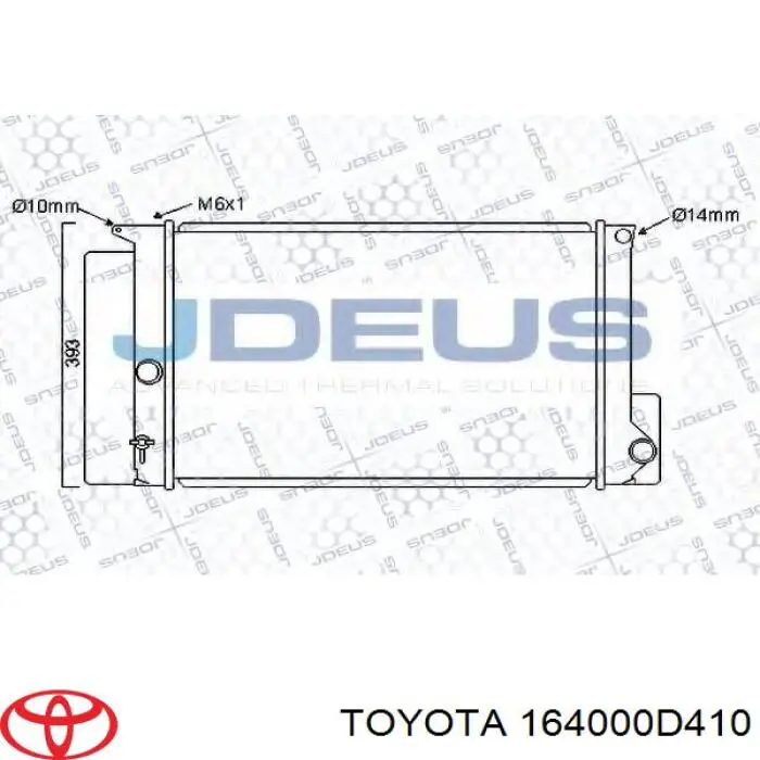 164000D410 Toyota radiador refrigeración del motor