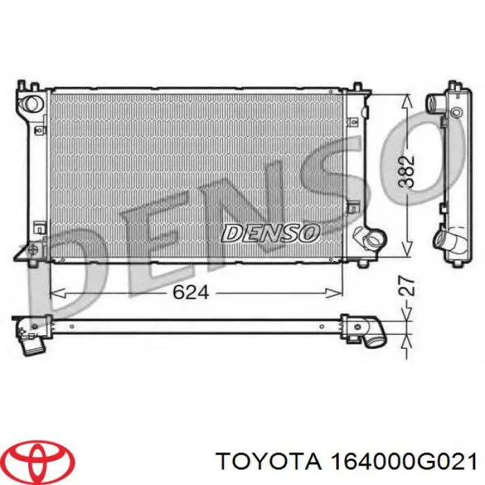 164000G021 Toyota radiador refrigeración del motor